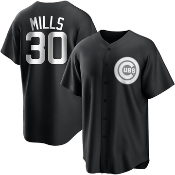 Alec Mills Men's Replica Chicago Cubs Black/White Jersey