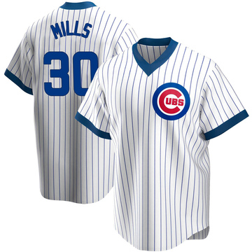 Alec Mills Men's Replica Chicago Cubs White Home Cooperstown Collection Jersey