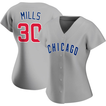 Alec Mills Women's Authentic Chicago Cubs Gray Road Jersey