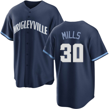 Alec Mills Youth Replica Chicago Cubs Navy 2021 City Connect Jersey