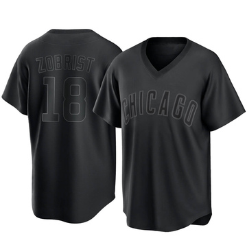 Ben Zobrist Youth Replica Chicago Cubs Black Pitch Fashion Jersey