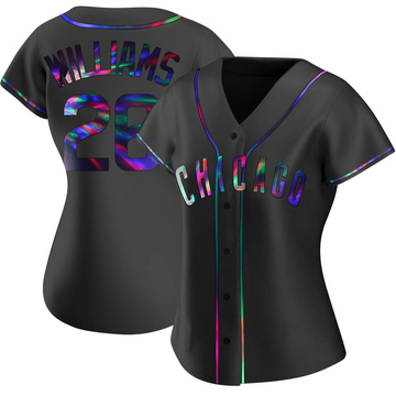 Billy Williams Women's Replica Chicago Cubs Black Holographic Alternate Jersey