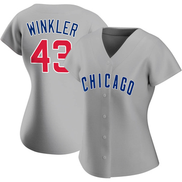 Dan Winkler Women's Authentic Chicago Cubs Gray Road Jersey