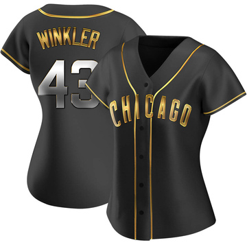 Dan Winkler Women's Replica Chicago Cubs Black Golden Alternate Jersey