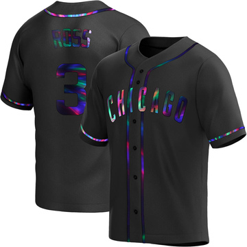 David Ross Men's Replica Chicago Cubs Black Holographic Alternate Jersey
