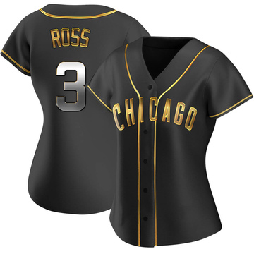 David Ross Women's Replica Chicago Cubs Black Golden Alternate Jersey