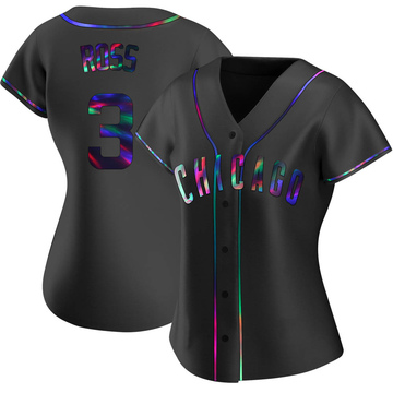 David Ross Women's Replica Chicago Cubs Black Holographic Alternate Jersey