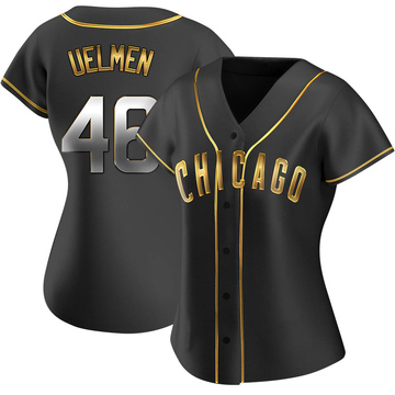Erich Uelmen Women's Replica Chicago Cubs Black Golden Alternate Jersey