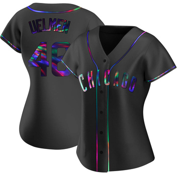 Erich Uelmen Women's Replica Chicago Cubs Black Holographic Alternate Jersey
