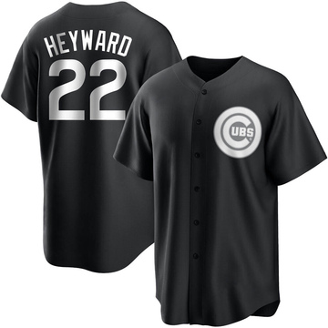 Jason Heyward Men's Replica Chicago Cubs Black/White Jersey