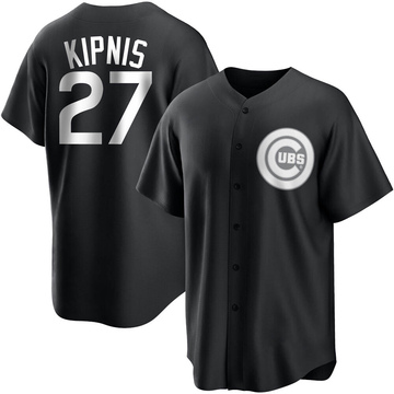 Jason Kipnis Men's Replica Chicago Cubs Black/White Jersey