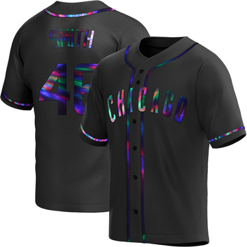 Lee Smith Men's Replica Chicago Cubs Black Holographic Alternate Jersey