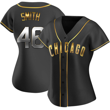 Lee Smith Women's Replica Chicago Cubs Black Golden Alternate Jersey
