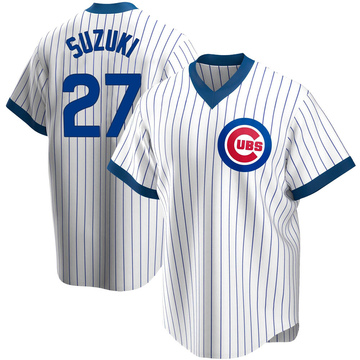 Seiya Suzuki Men's Replica Chicago Cubs White Home Cooperstown Collection Jersey