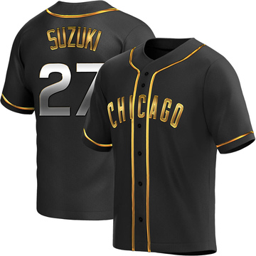 Seiya Suzuki Youth Replica Chicago Cubs Black Golden Alternate Jersey