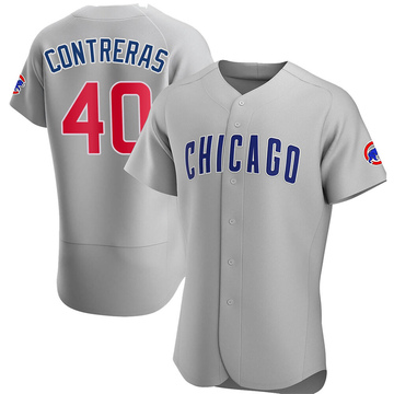 Willson Contreras Men's Authentic Chicago Cubs Gray Road Jersey